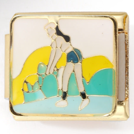 Wholesale Italian Charm Bracelet 9mm DIY Splicing Creative Pattern Stainless Steel Composable Bracelet