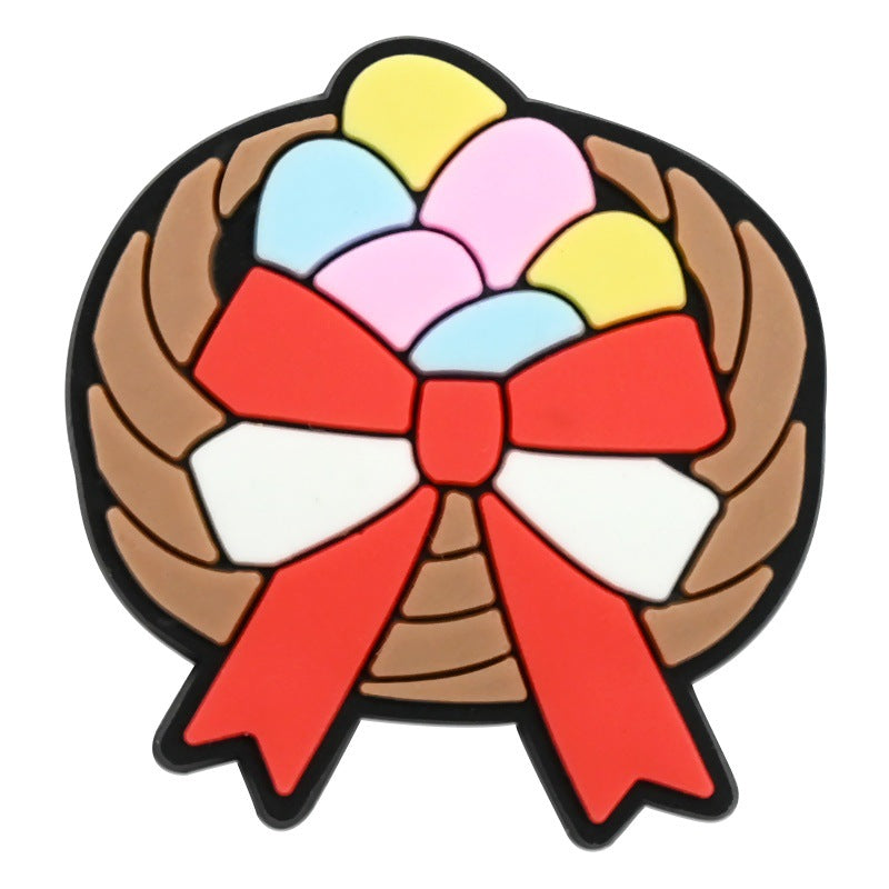 Wholesale Random 100pcs  Spring Picnic Series  PVC Soft Rubber Shoe Buckle Decoration