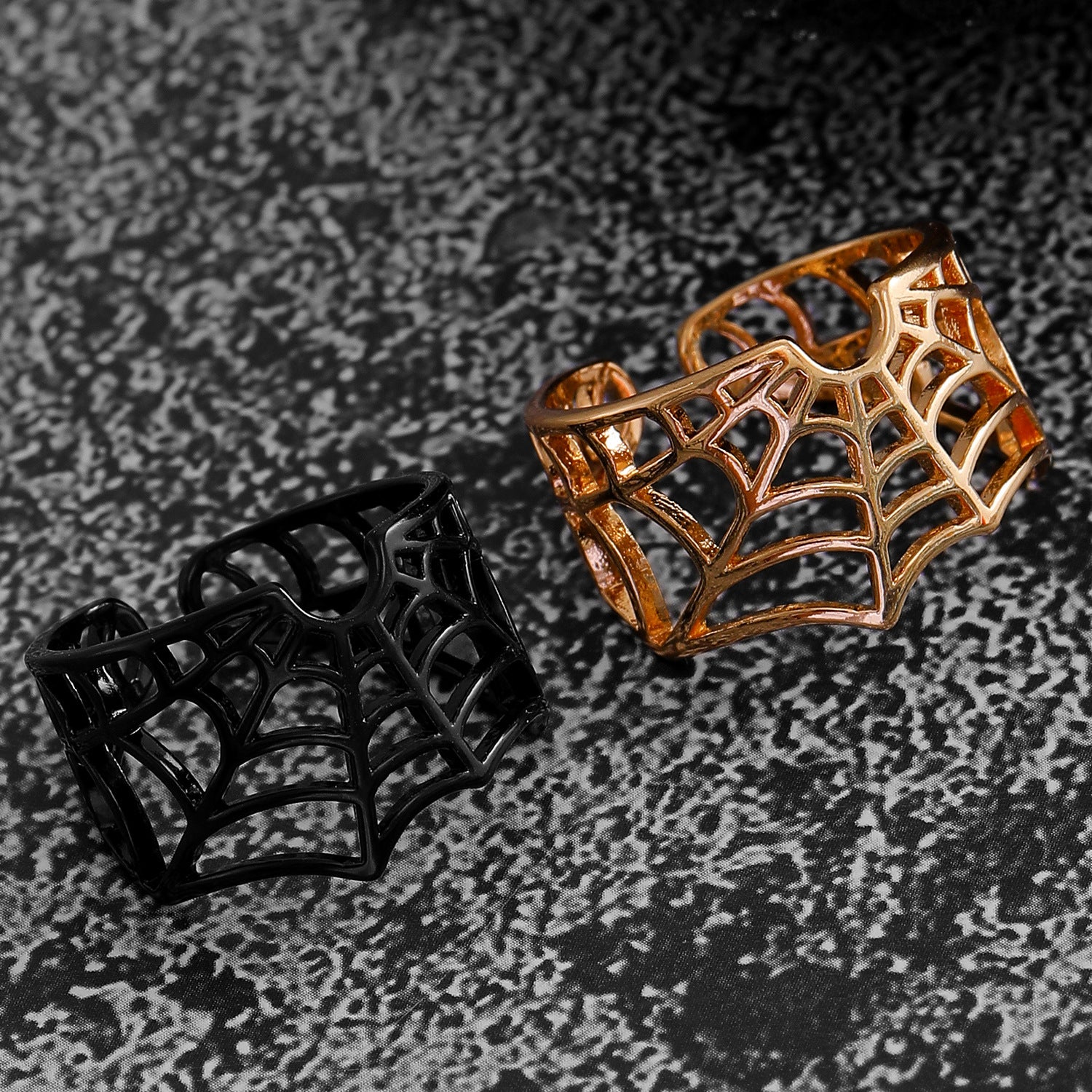 Wholesale Dark Style  Web Ring - Geometric Hollow Open Alloy Jewelry - Fashion Accessory for Boutique Resale
