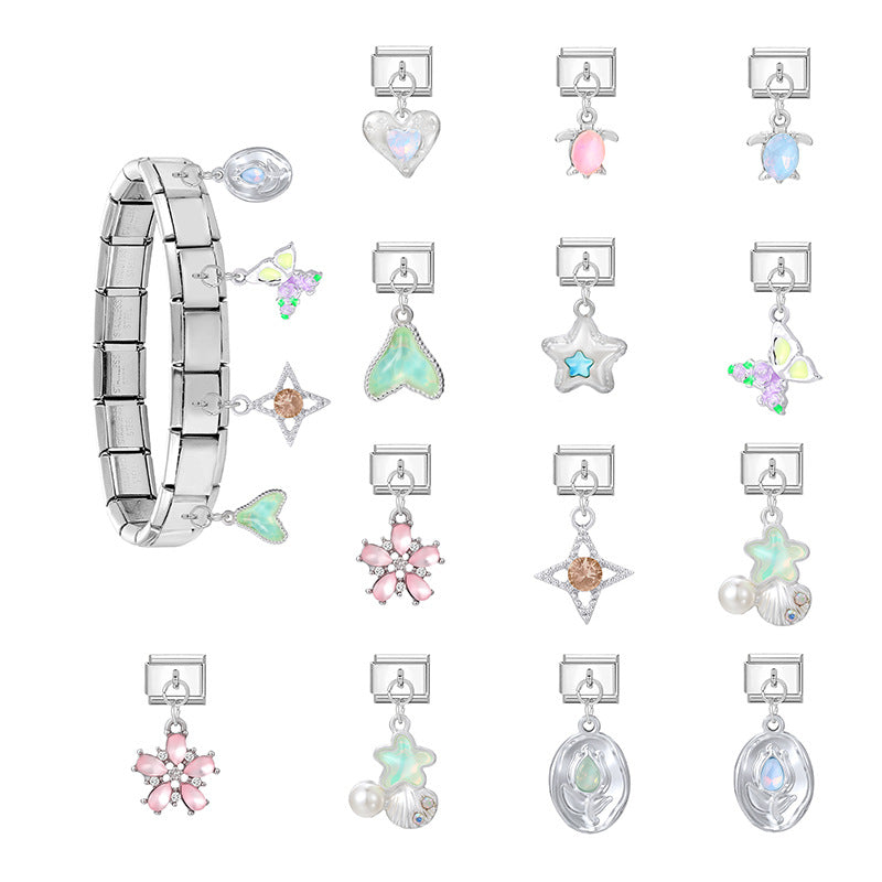Wholesale 9mm Italian Charm Starter Bracelets DIY Pendant Style Stainless Steel Composable Bracelet