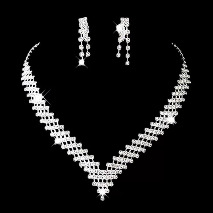 Wholesale Man-made Pearl and Rhinestone Earring Necklace and Bracelet Set