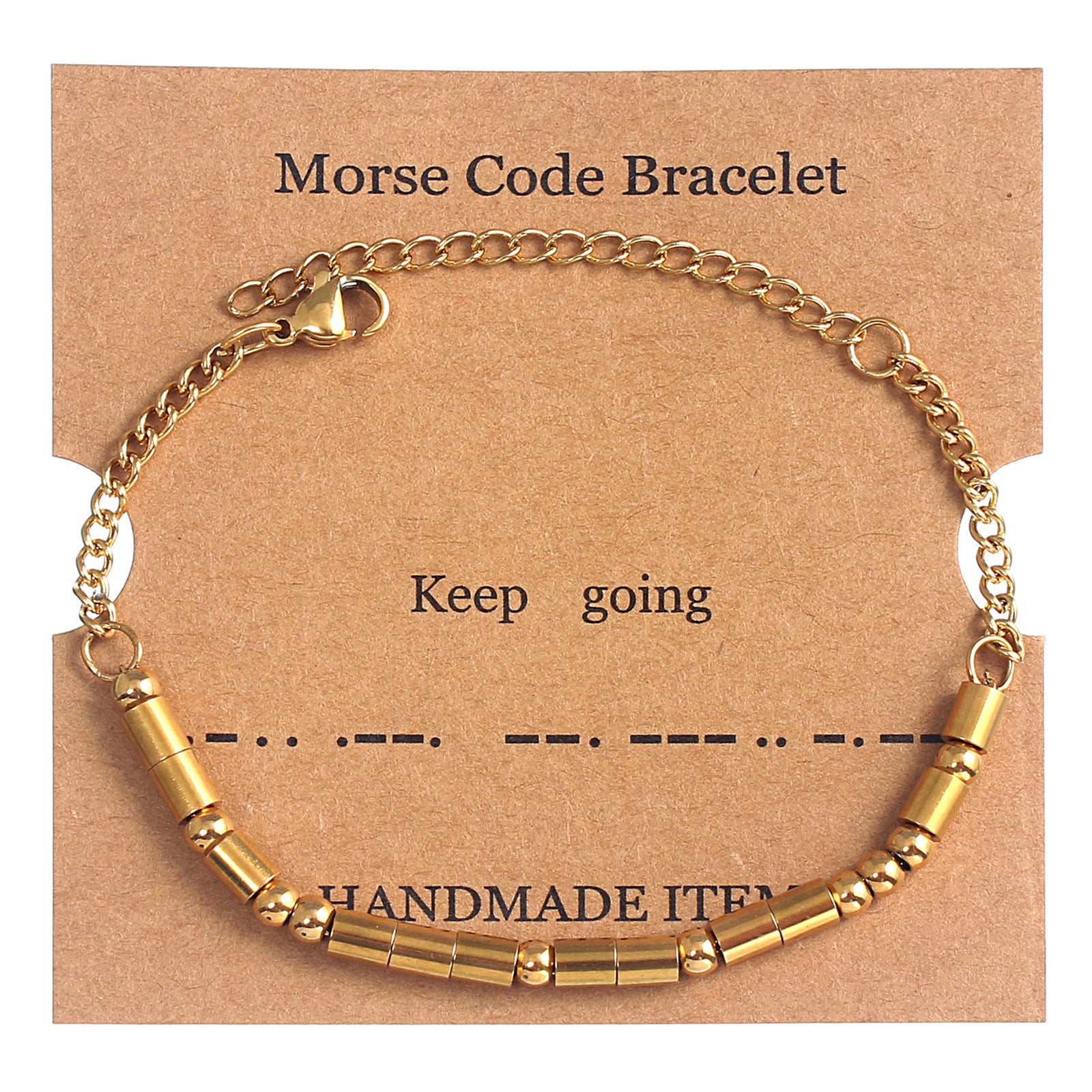 Wholesale stainless steel Golden Moss password letter beaded bracelet