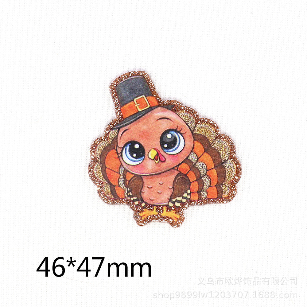 Wholesale 10pcs DIY Flatback Cartoon Calf Acrylic Flatback Badge Reels Retractable Keychain DIY Accessories ACC-FK-OuYe003