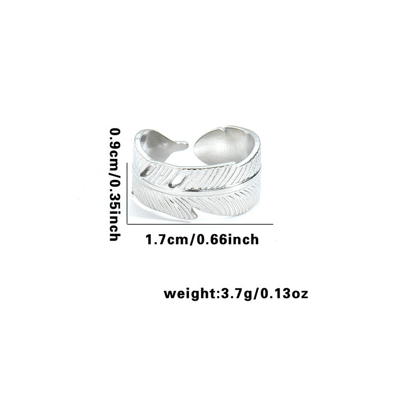 Wholesale Geometric Asymmetrical Heart Titanium Steel Ring Chic Boutique Resale