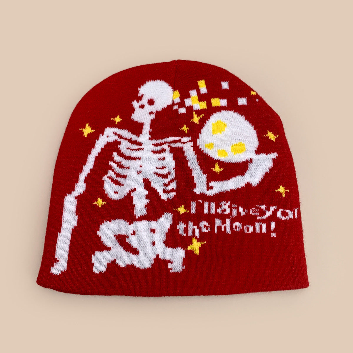 Wholesale  Skull Moon Jacquard Knitted Hat