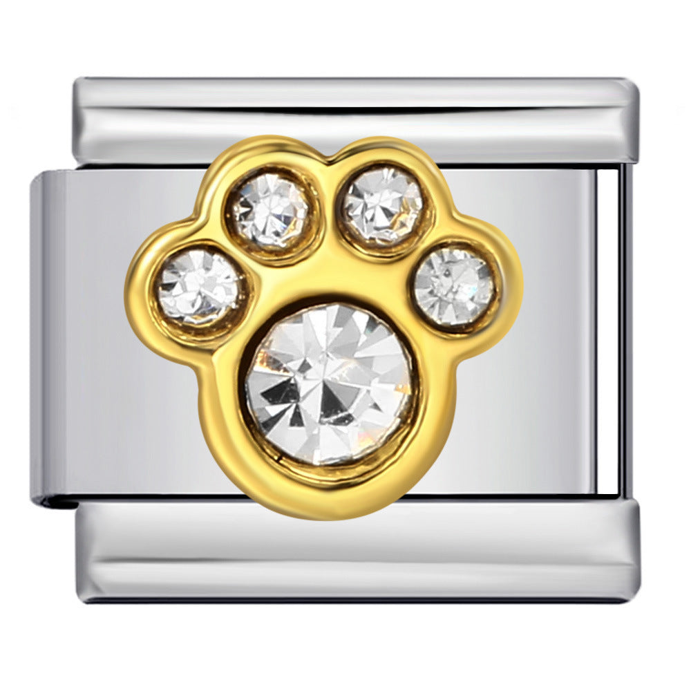 Wholesale Italian Charm Bracelet 9mm DIY Hook-Shaped Colorful Oil-Drip   Creative Stainless Steel Composable Bracelet