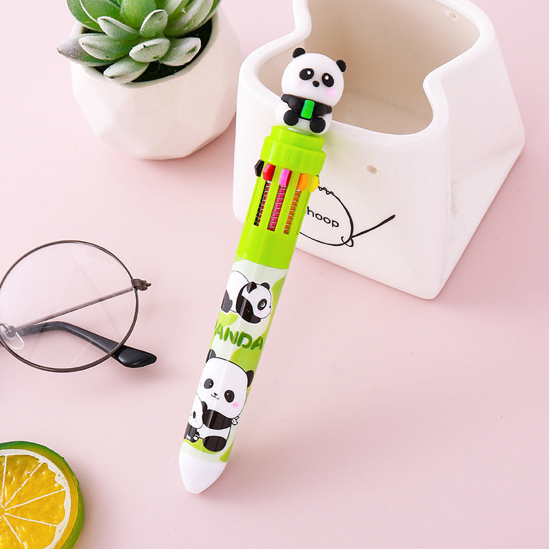 Wholesale Cute Panda Ten Color Ballpoint Pen