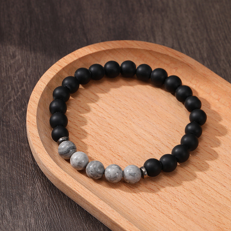 Wholesale Natural Volcanic Stone Snowflake Stone Beads Bracelet