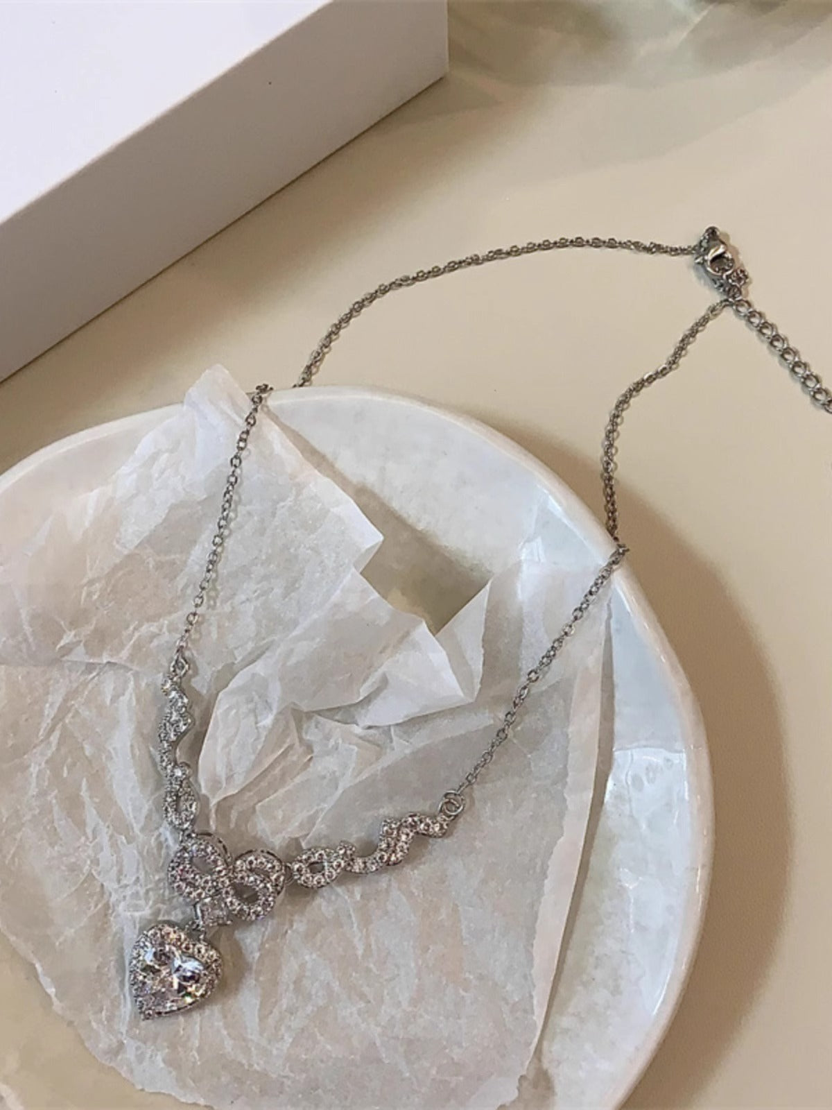 Wholesale Sweet heart zircon necklace