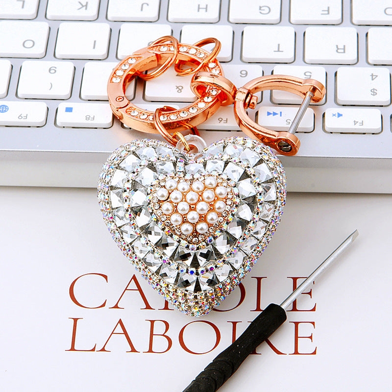 Wholesale Colorful Luminous Love Heart Car Keychain ACC-KC-RuiYuan011