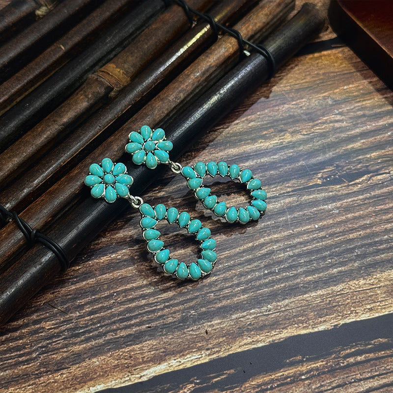 Wholesale Bohemian Retro Teardrop Dangle Stud Earrings with Tassels