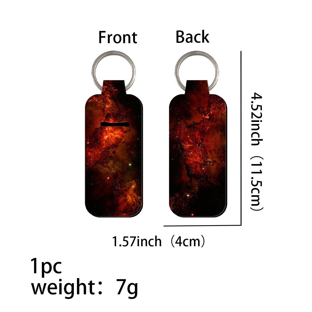 Wholesale 6pcs Creative pattern starry sky lipstick set keychain