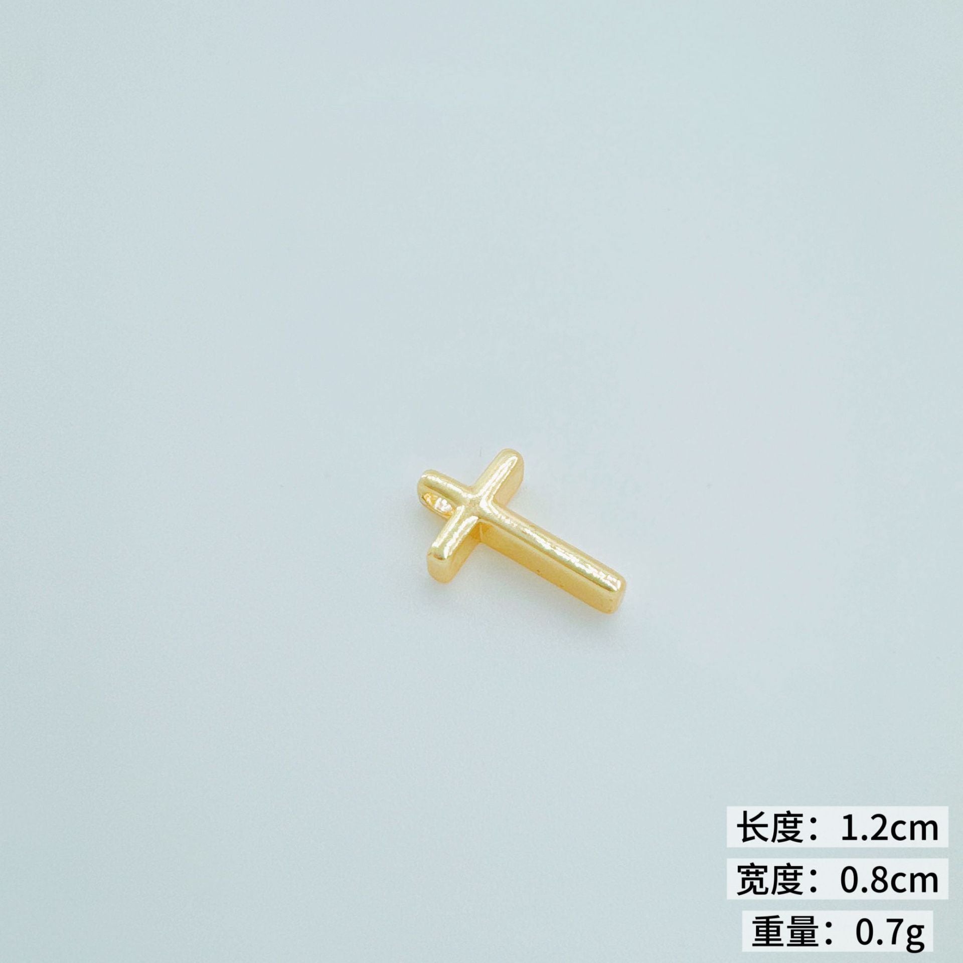 Wholesale Light Luxury Gold Plated Copper Cross Pendant with Zircon