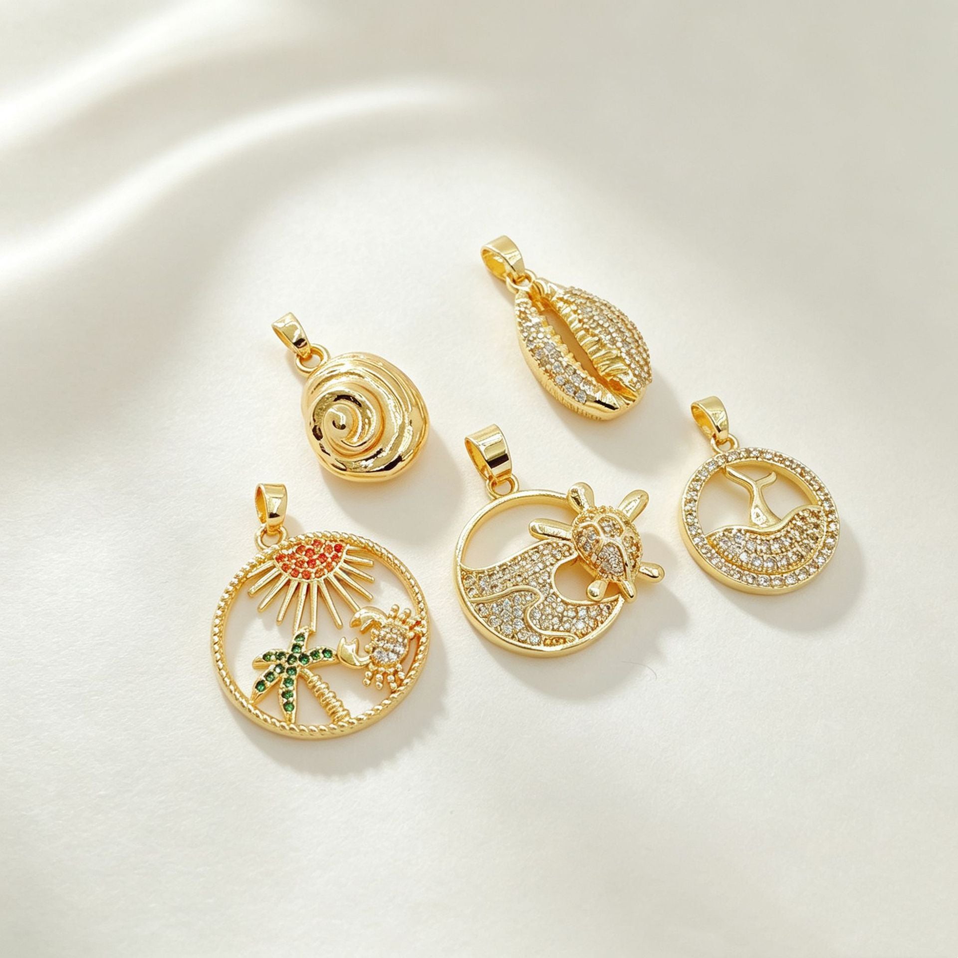 Wholesale Copper Electroplated Sea Life Pendant Necklace European American Style Fashion Accessory for Women