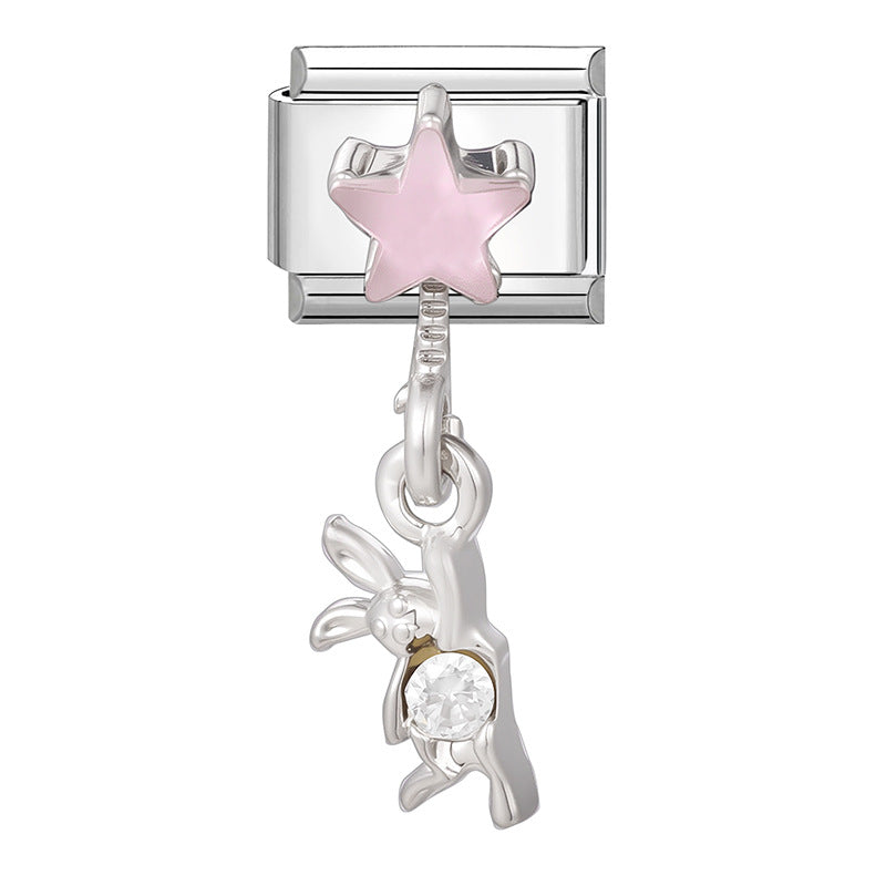 Wholesale Italian Charm Bracelet 9mm DIY Splicing Cute Creative Pendant Stainless Steel Composable Bracelet