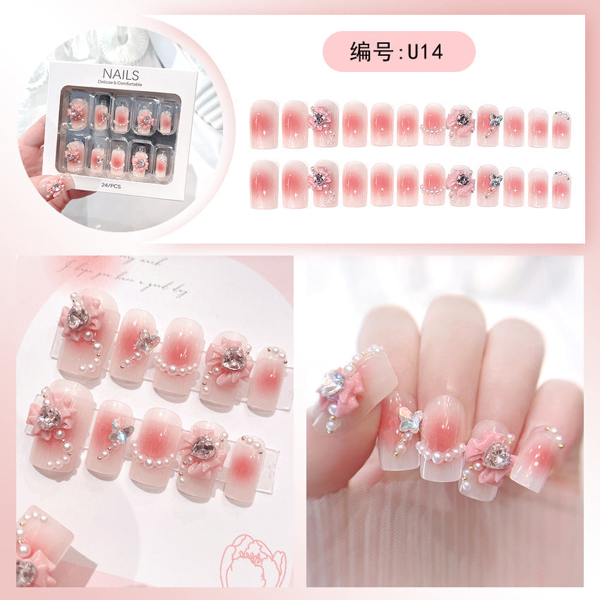 Wholesale 24 Pieces/box Large Diamond Nail Patches Press-on Nails Kits Nail Stickers ACC-NS-DiNa004
