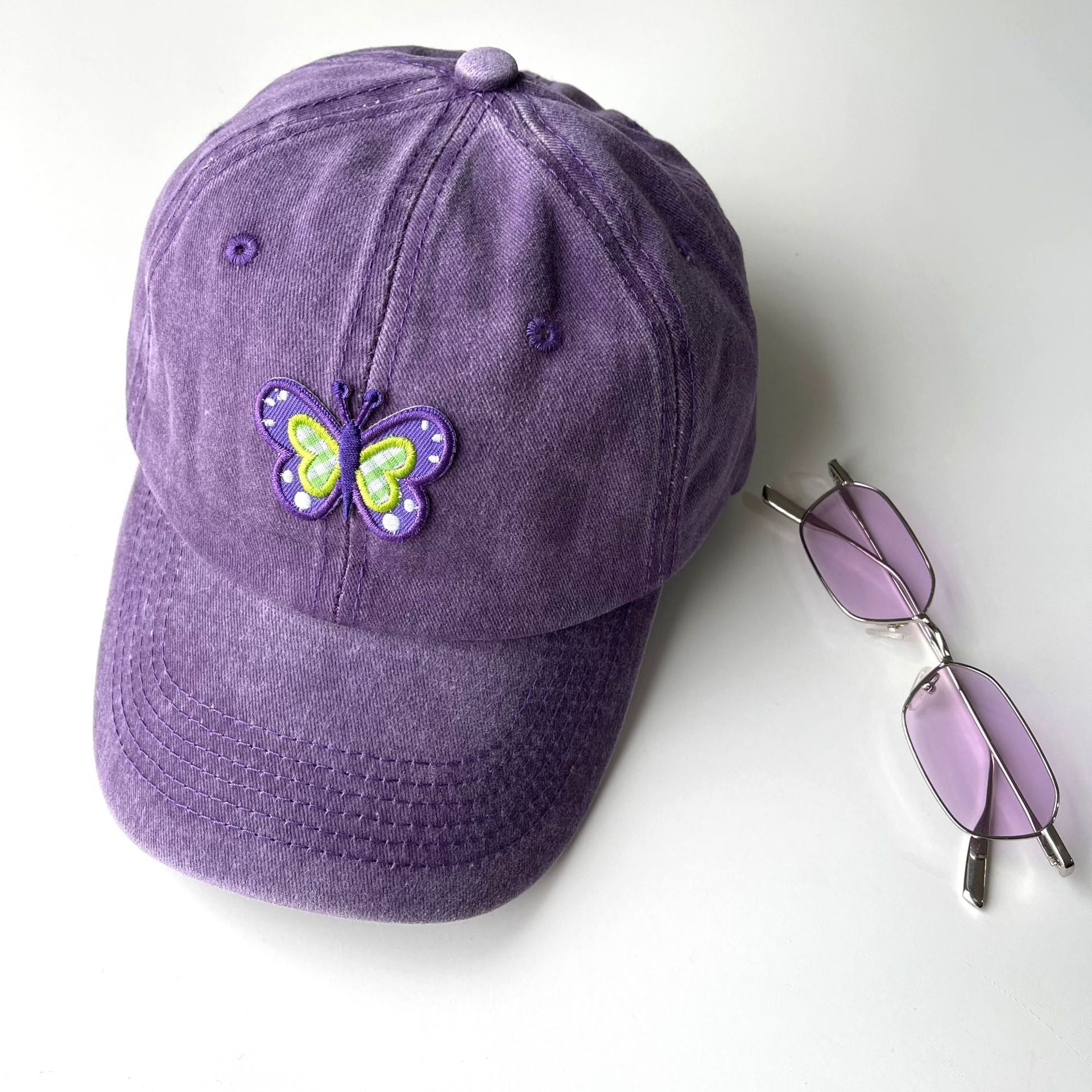 Wholesale Purple Butterfly Cotton Baseball Caps ACC-HT-EnLong001