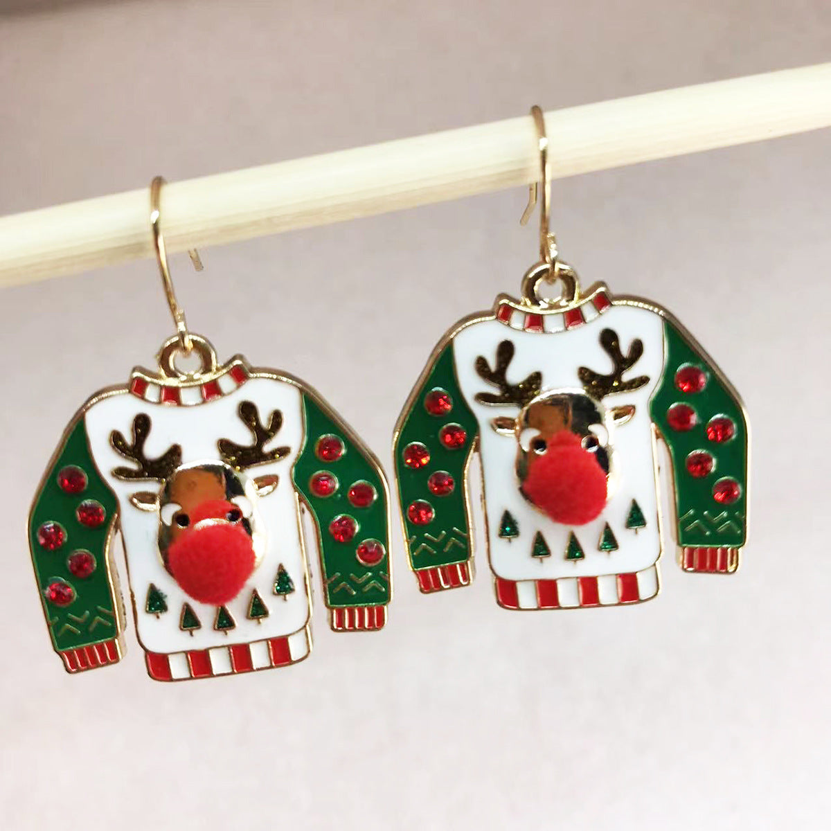 Wholesale Christmas Cute and Fun Little Clothes Enamel Earrings