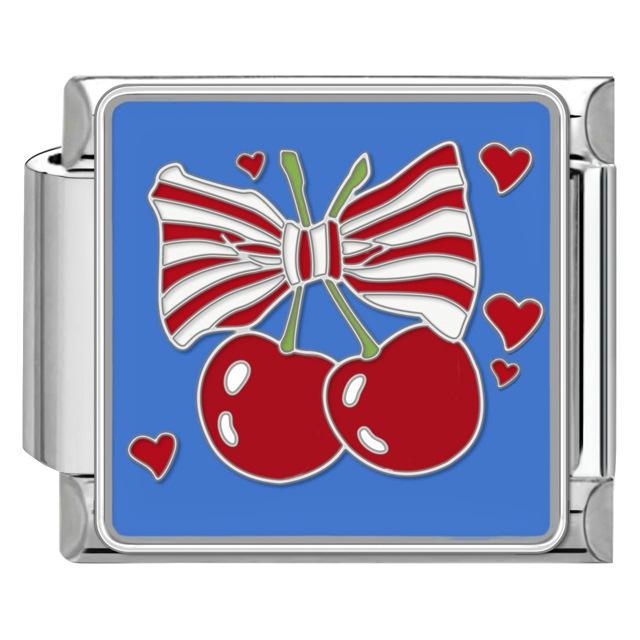 Wholesale DIY modular bracelet with cherry pattern,  original design,  Italian Charms Bracelet