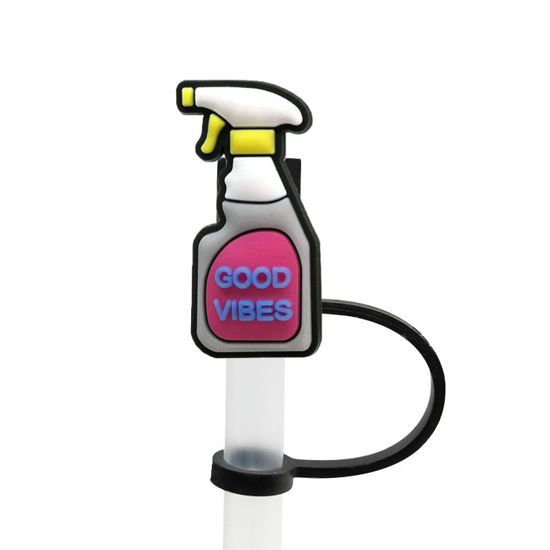 Wholesale 10pcs New Medical Dust Plug Cute Cartoon Straw Cover Straw Tube Cap ACC-SCR-YiBang003