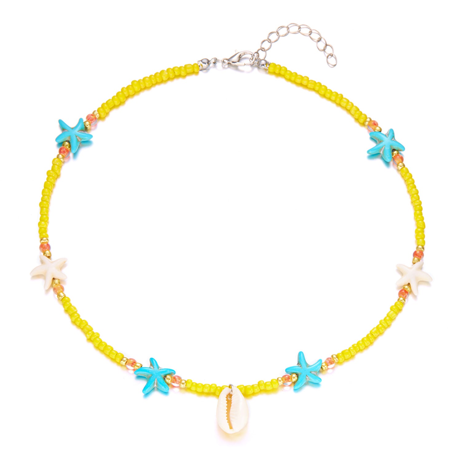 Wholesale Bohemian Holiday Style Necklace  Rice Beads Necklace Card Necklace