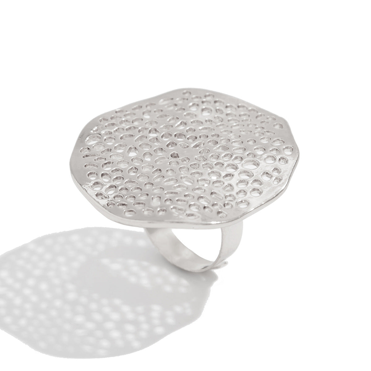 Wholesale Round hollow alloy irregular flower ring set