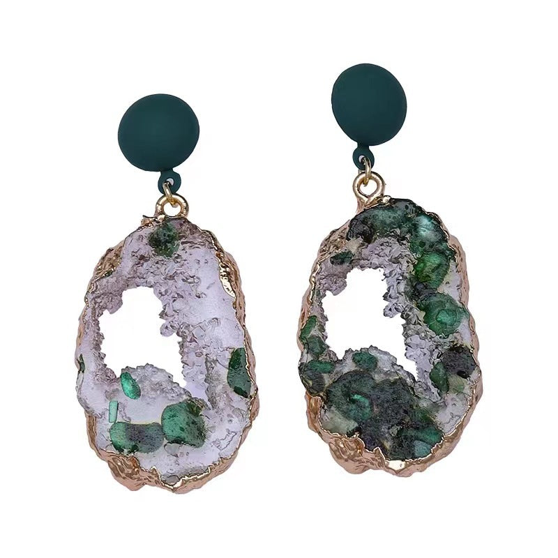 Wholesale Fashionable Retro Ethnic Style Hollow Silver Needle Earrings