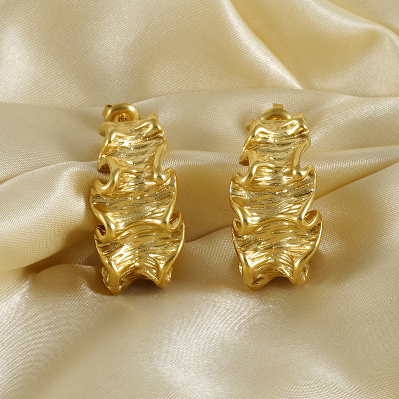 Wholesale 18K  style lava titanium steel earrings