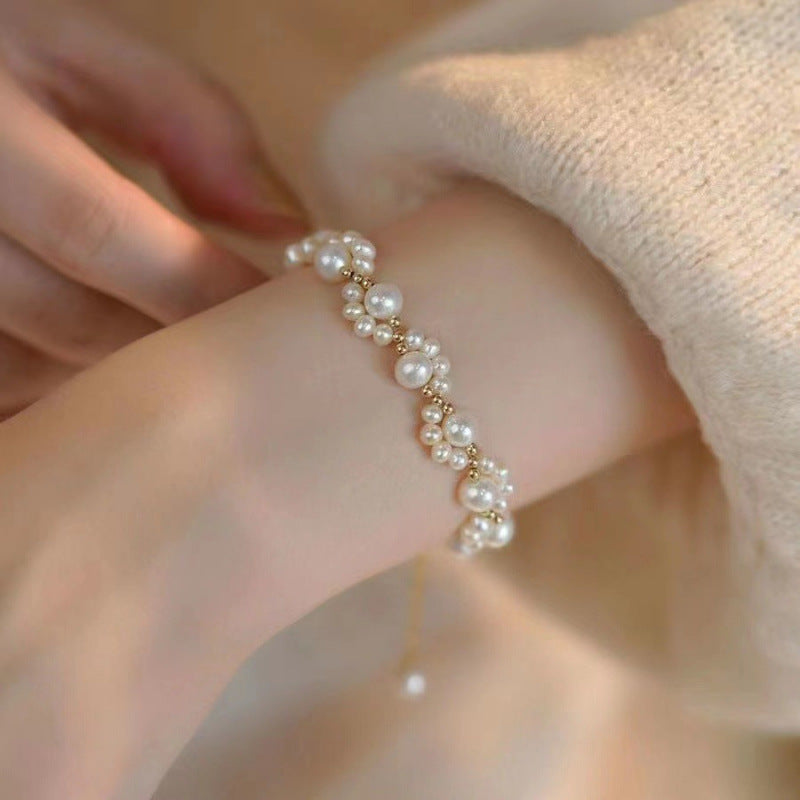 Wholesale Woven Cat Claw Pearl Bracelet,  Handmade Jewelry Accessory,  Stylish Gift for Women