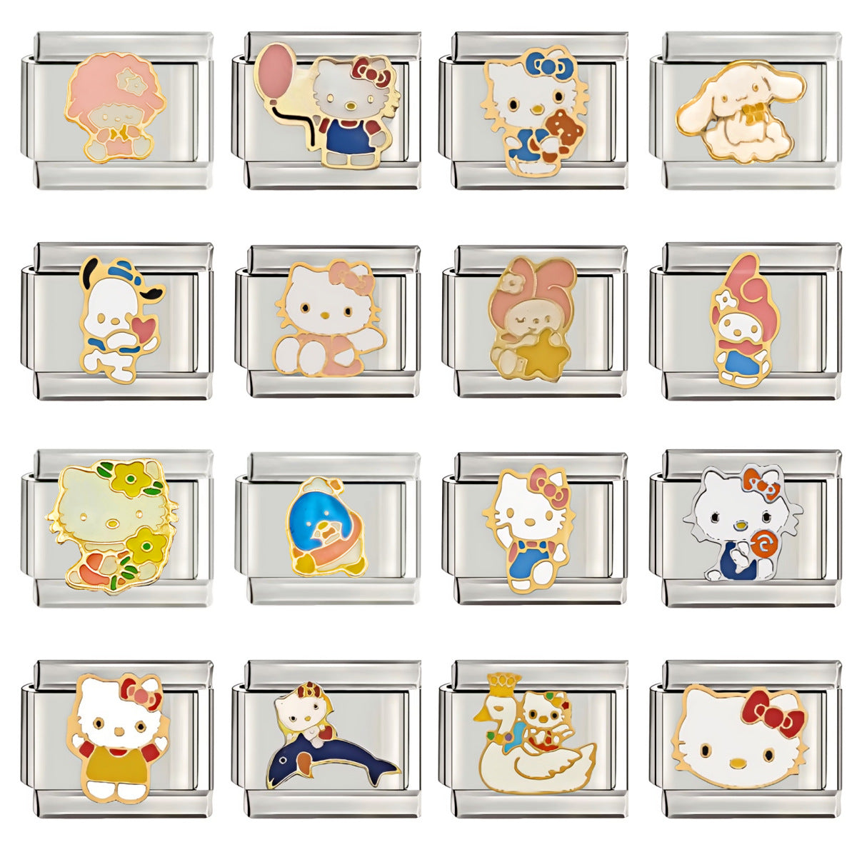 Wholesale Italian Charm Starter Bracelets DIY square Single Section Creative Stainless Steel Composable Bracelet