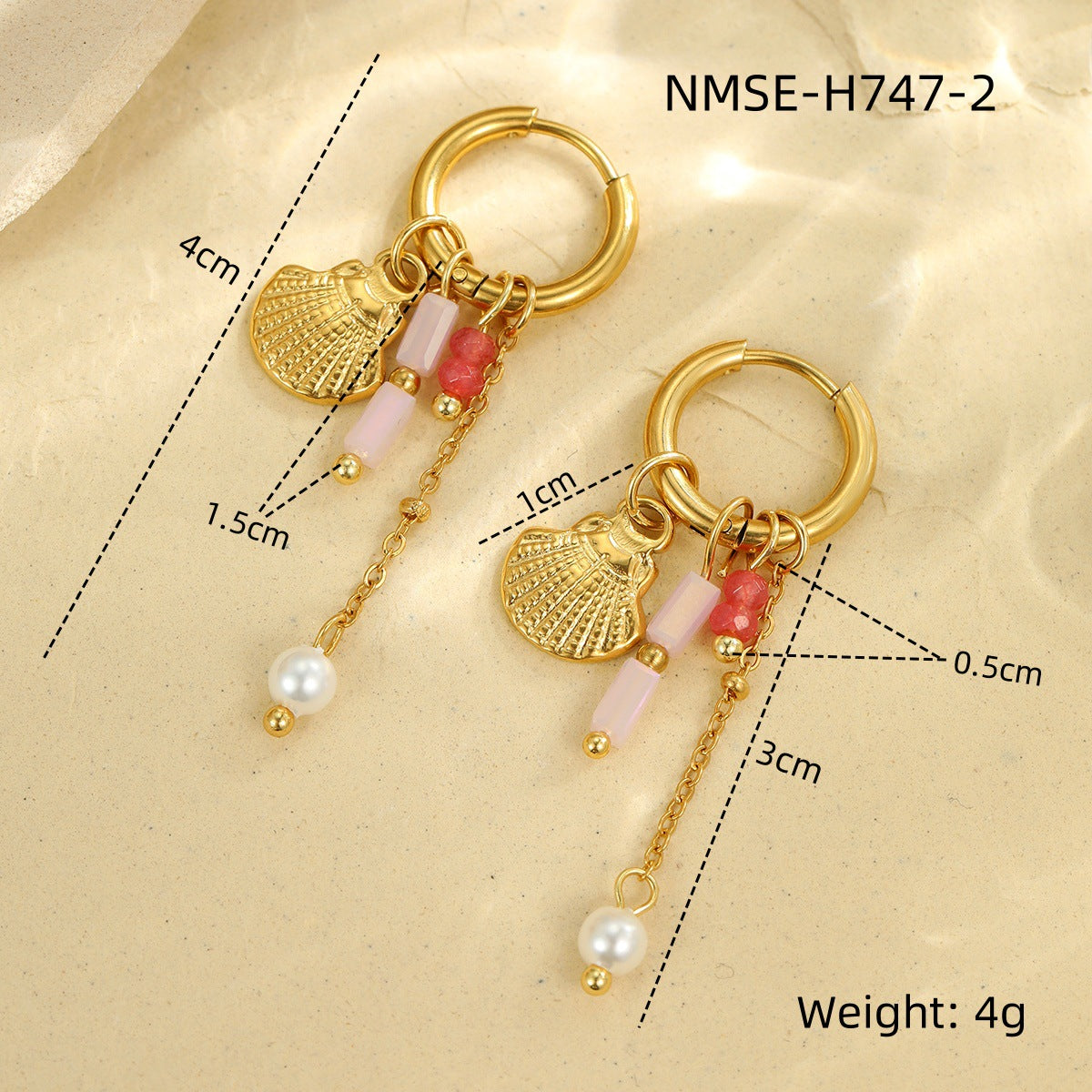 Wholesale  marine elements series starfish stainless steel earrings