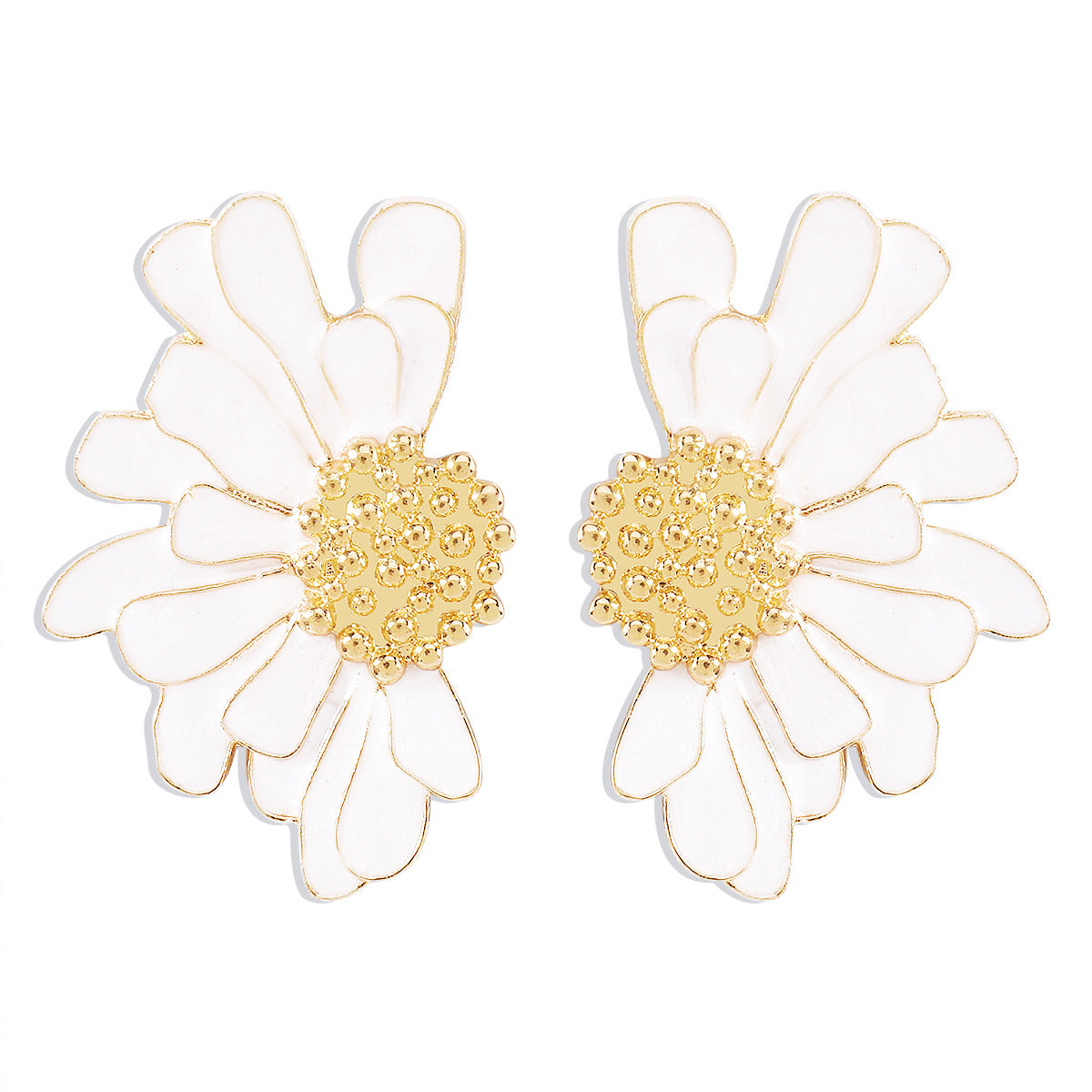Wholesale exaggerated colorful big flower earrings