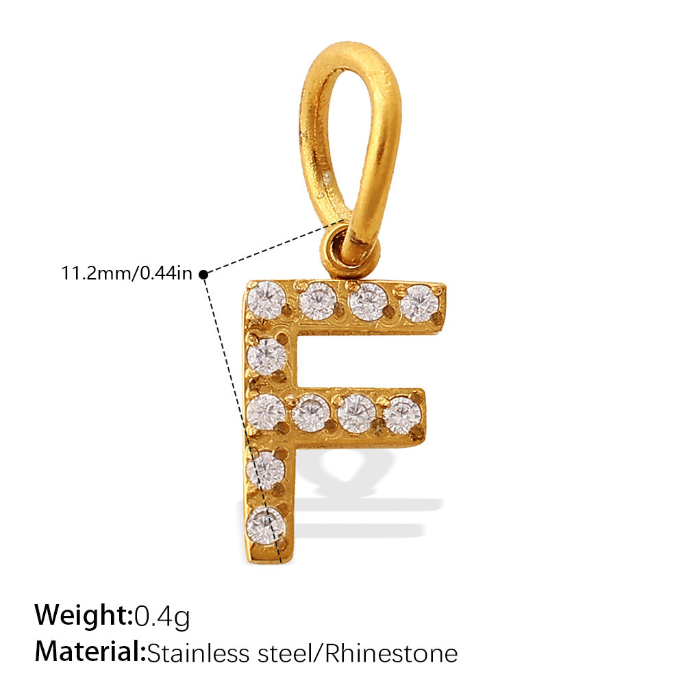 Wholesale Diamond-Encrusted 26 English Letter Charms for Jewelry