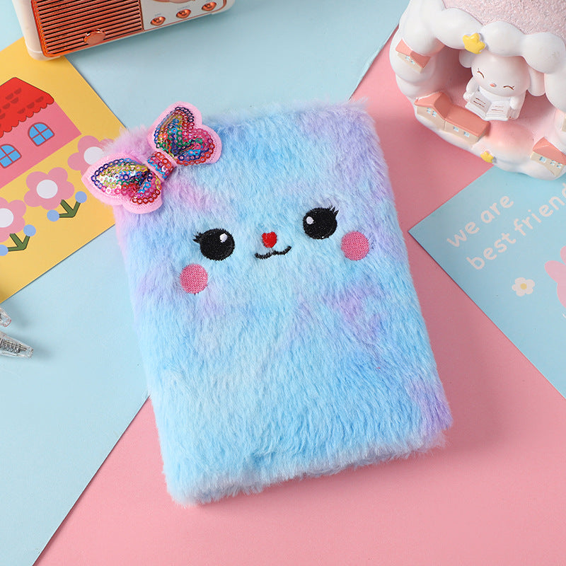 Wholesale cartoon bowknot plush notebook