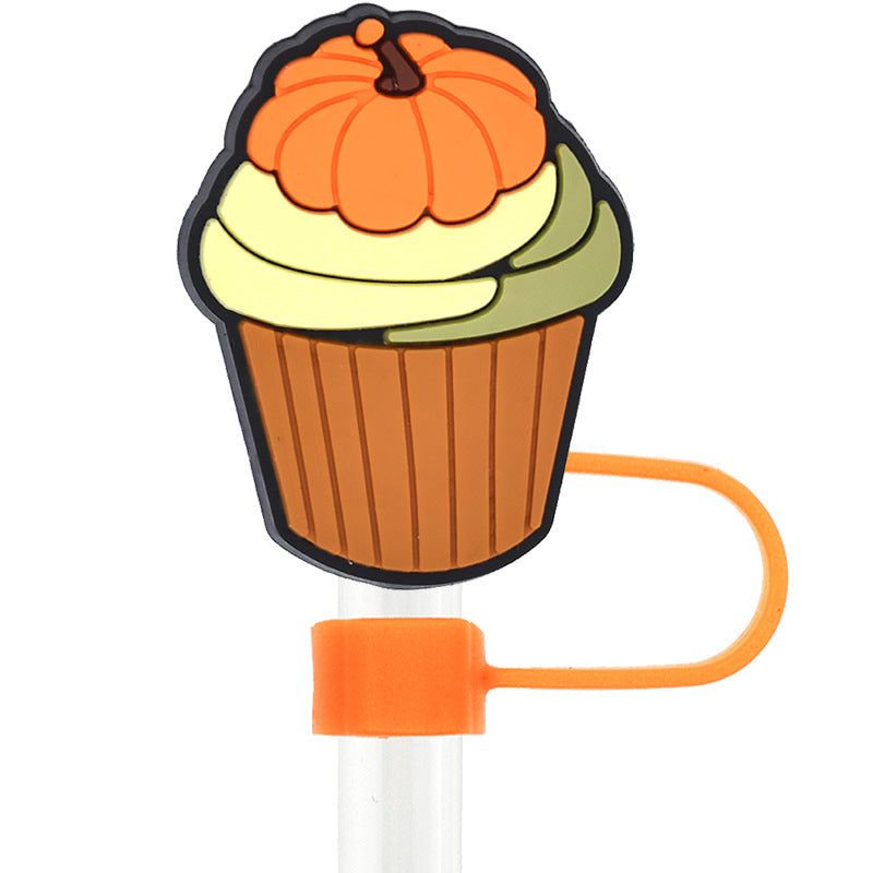 Wholesale Random 100pcs Thanksgiving 10mm Soft Glue Straw Plug Straw Tube Cap ACC-SCR-RYY069