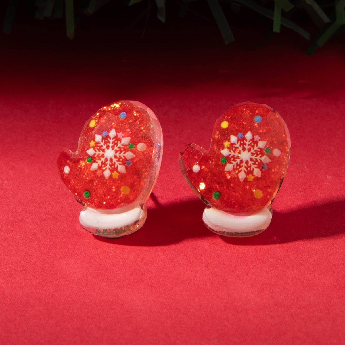 Wholesale Resin Christmas Tree Snowman Old Man Earrings