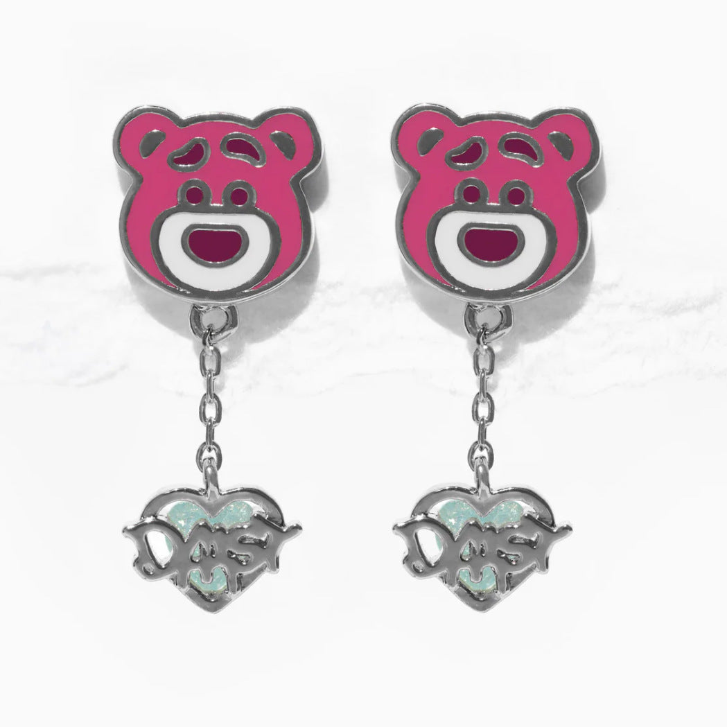 Wholesale Cartoon Cute Zircon Copper Plated 18K Gold Earrings ACC-ES-Xiny008