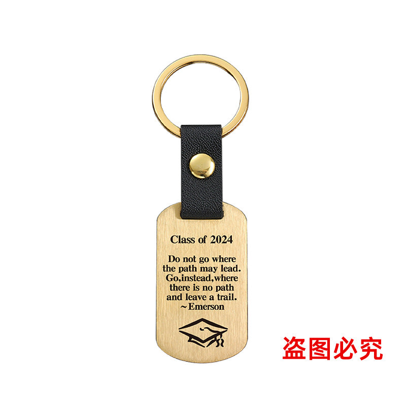 Wholesale Graduation Season Metal Leather Keychains ACC-KC-GangGu028