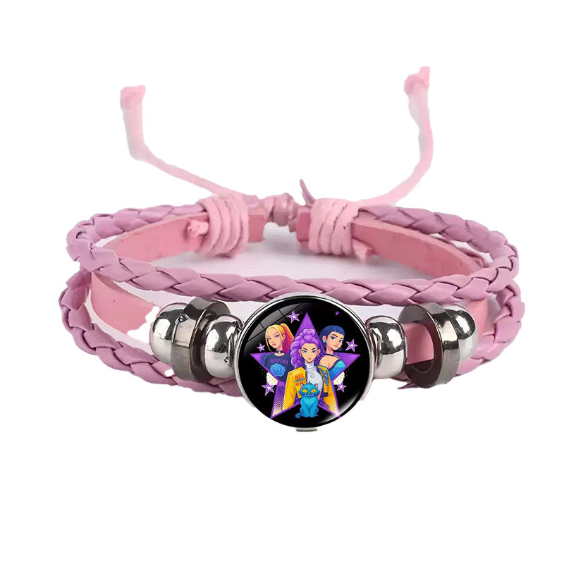 Wholesale Demon Hunter Bracelet Time Gem Bracelet Men and Women All-match Braided Black Bracelet kpop