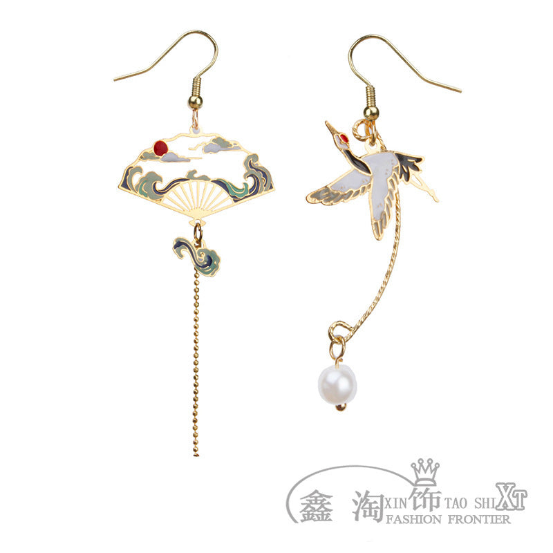 Wholesale Cicada Wing Fairy Earrings Fashion Jewelry Accessory Asymmetric Gradient Color Gift