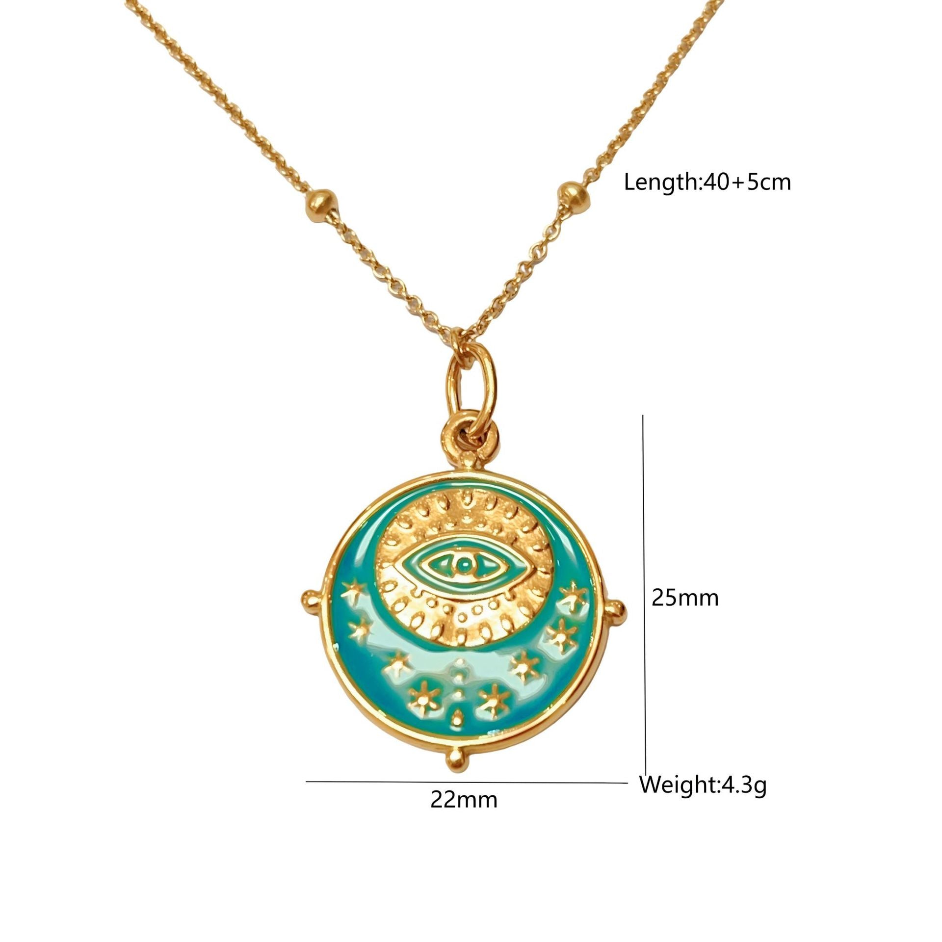 Wholesale Cross Border Fashion Round Color Stainless Steel Tarot Necklace