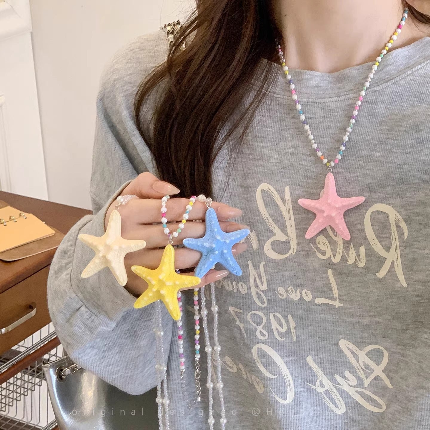 Wholesale Summer Island Style Starfish Beaded Choker Necklace