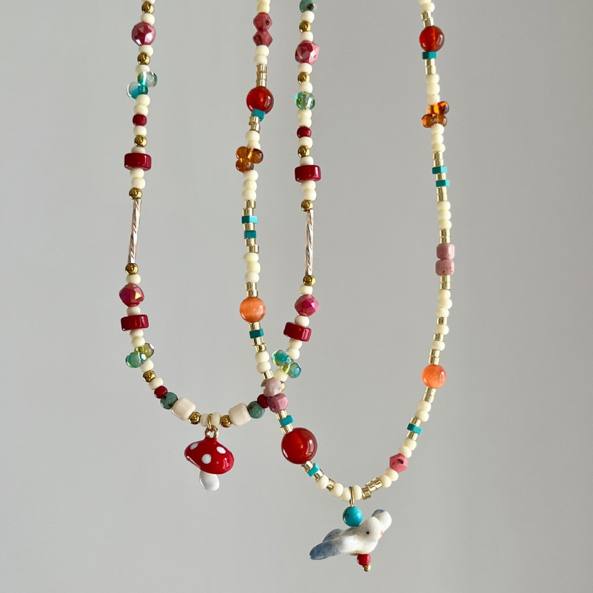 Wholesale  Colorful Natural Stone Rice Bead Necklace