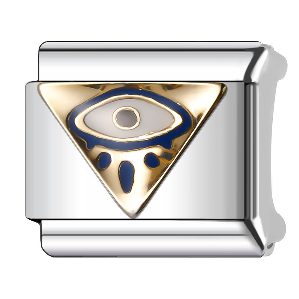 Wholesale Italian Charm Bracelet 9mm DIY Splicing Gold Chess Series Stainless Steel Composable Bracelet