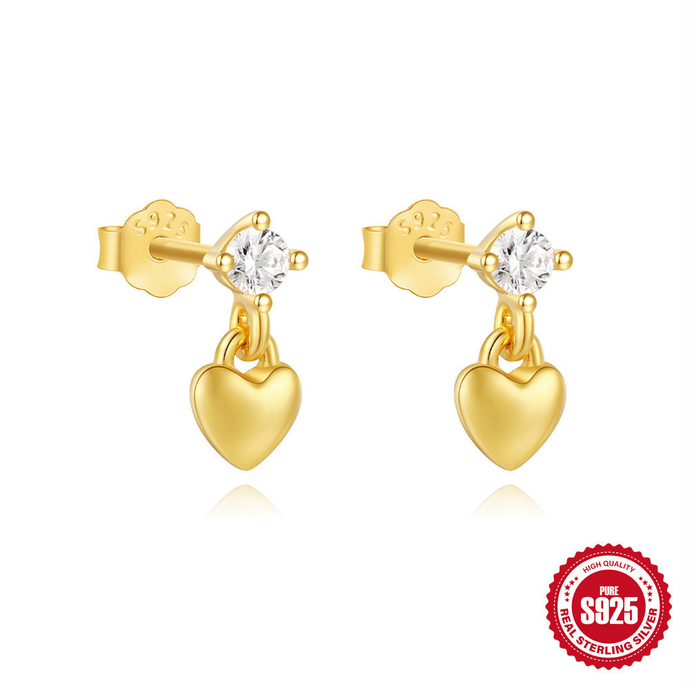 Wholesale S925 sterling silver love diamond petal fashion luxury earrings