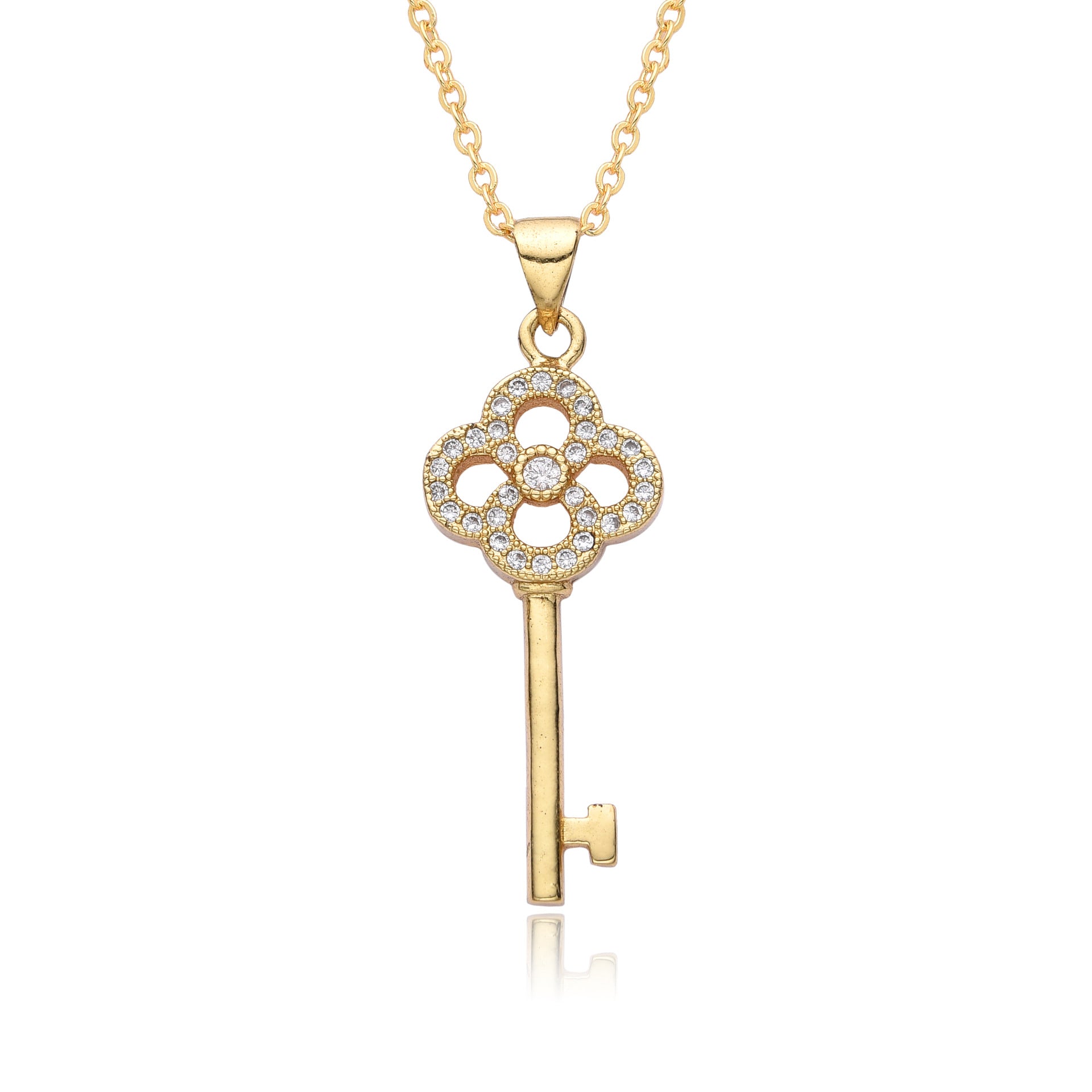 Wholesale 18K gold color protection lovely key necklace