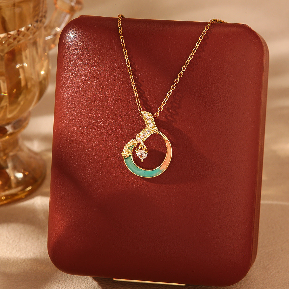 Wholesale  Summer Shell Mermaid Tears Titanium Steel Necklace