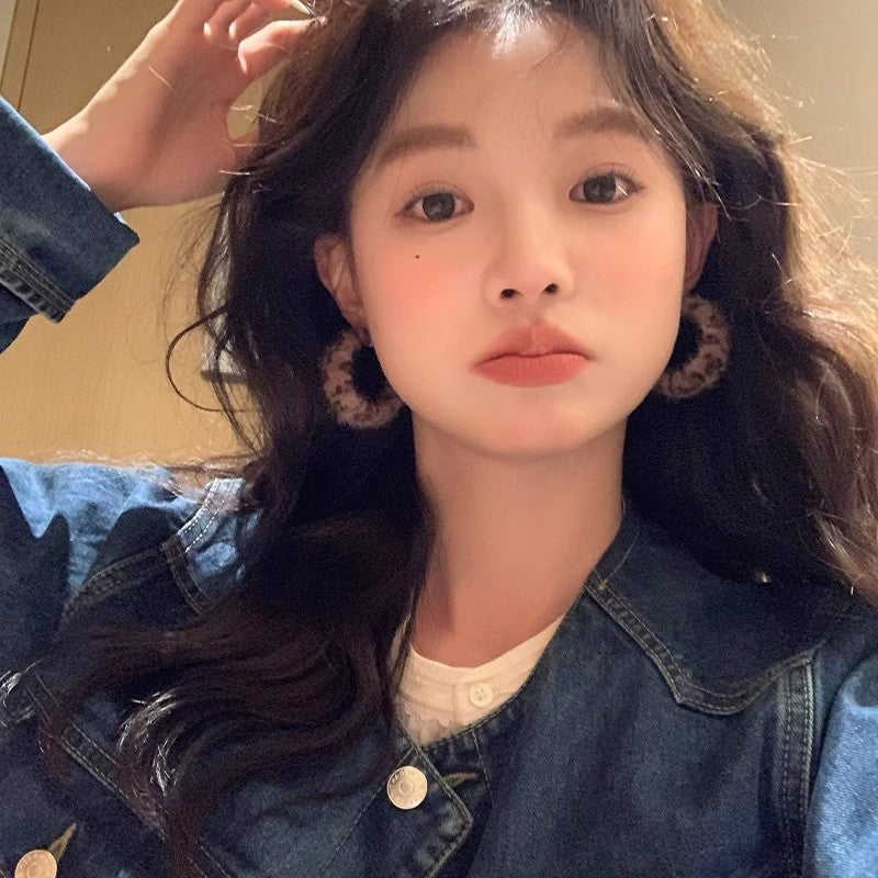 Wholesale Plush Leopard Earrings