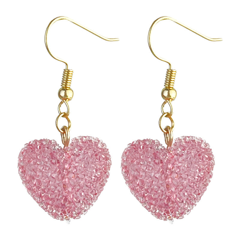 Wholesale 2 Pairs/pack Valentine's Day Love Three-Dimensional Resin Diamond Earrings ACC-ES-HY203