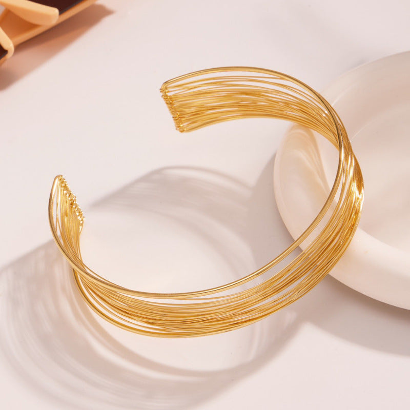 Wholesale Retro Gold Layered Choker Necklace Fashion Bohemian Collarbone Chain Jewelry Accessory For Women Gift